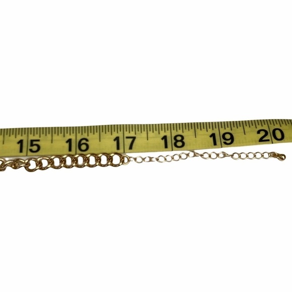 Multi Chain Tiered Statement Necklace Gold Tone - Picture 6 of 6